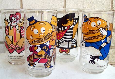 Glass collectibles commemorating 100 years of mcdonalds magic